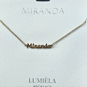 🌸 MIRANDA Script Name Chain Goldtone Necklace 🌸